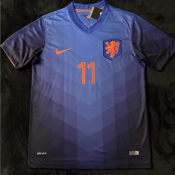 Robben #11 Netherlands Retro Small 2014 World Cup Home Jersey - Picture 1 of 4